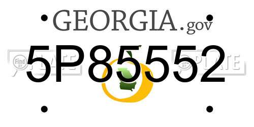 5P85552 Georgia License Plate