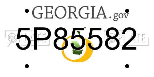 5P85582 Georgia License Plate