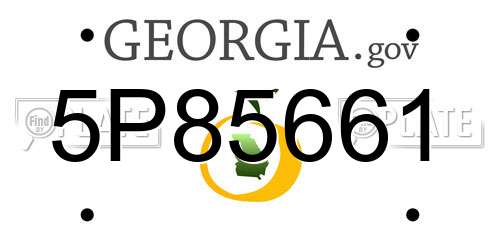 5P85661 Georgia License Plate