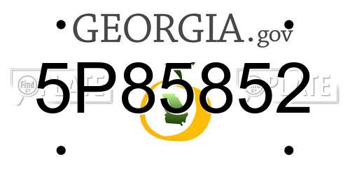5P85852 Georgia License Plate