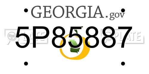 5P85887 Georgia License Plate