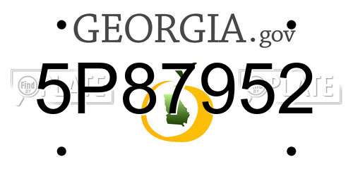 5P87952 Georgia License Plate