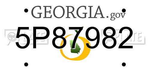 5P87982 Georgia License Plate
