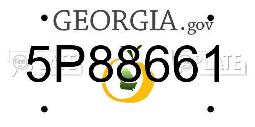 5P88661 Georgia License Plate
