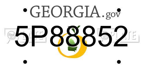 5P88852 Georgia License Plate