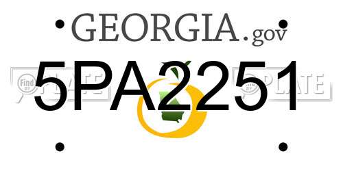 5PA2251 Georgia License Plate