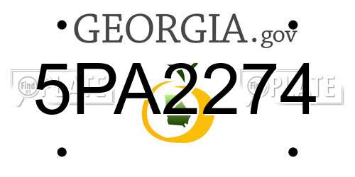 5PA2274 Georgia License Plate