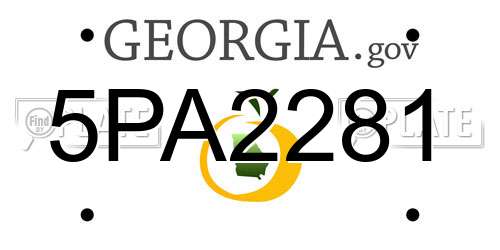 5PA2281 Georgia License Plate