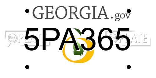 5PA365 Georgia License Plate