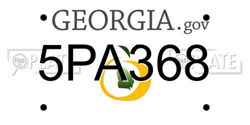 5PA368 Georgia License Plate