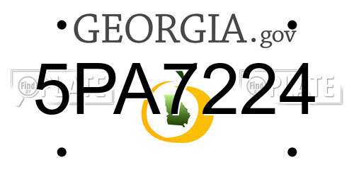 5PA7224 Georgia License Plate