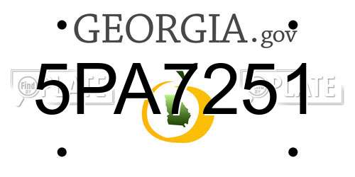 5PA7251 Georgia License Plate