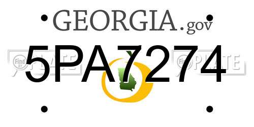5PA7274 Georgia License Plate