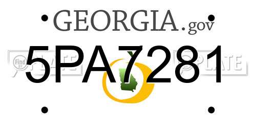 5PA7281 Georgia License Plate