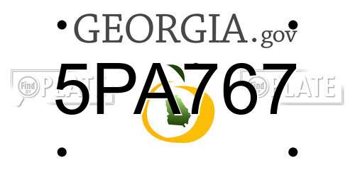5PA767 Georgia License Plate