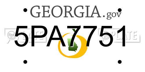 5PA7751 Georgia License Plate