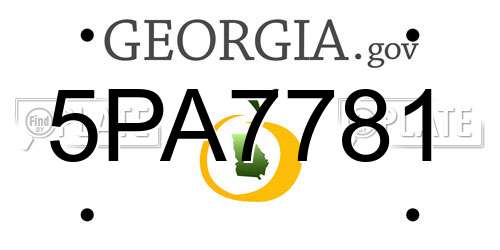 5PA7781 Georgia License Plate