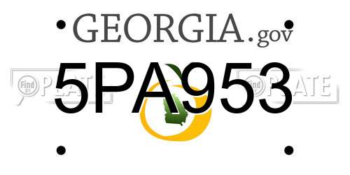 5PA953 Georgia License Plate