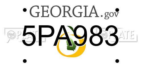 5PA983 Georgia License Plate