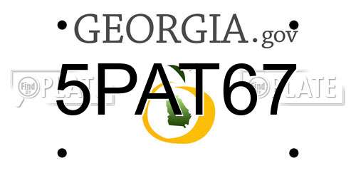 5PAT67 Georgia License Plate