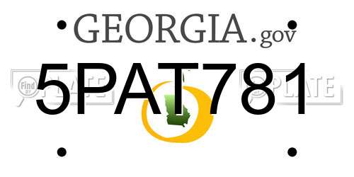 5PAT781 Georgia License Plate