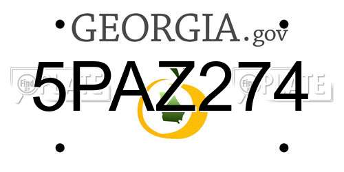 5PAZ274 Georgia License Plate
