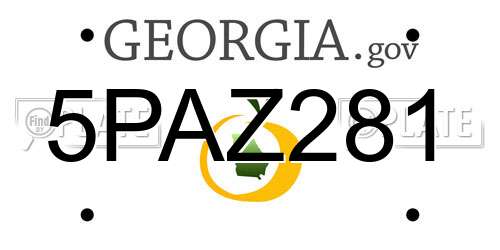 5PAZ281 Georgia License Plate