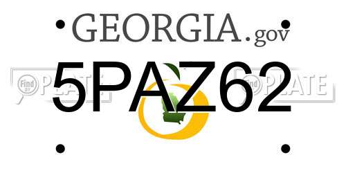 5PAZ62 Georgia License Plate