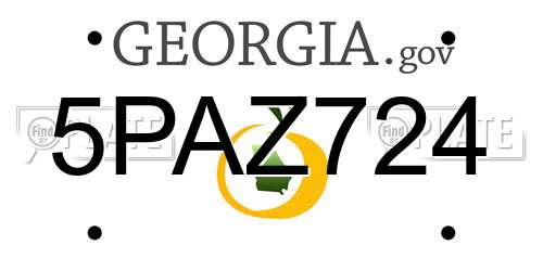 5PAZ724 Georgia License Plate