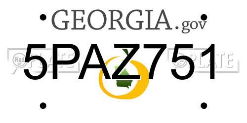 5PAZ751 Georgia License Plate