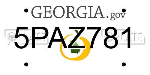 5PAZ781 Georgia License Plate