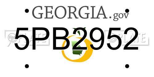 5PB2952 Georgia License Plate