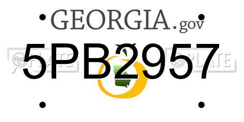 5PB2957 Georgia License Plate