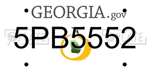 5PB5552 Georgia License Plate