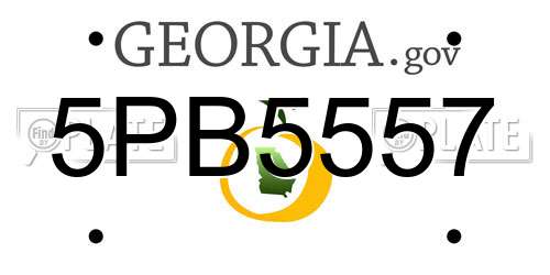 5PB5557 Georgia License Plate