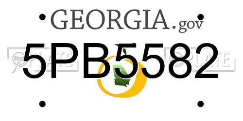 5PB5582 Georgia License Plate