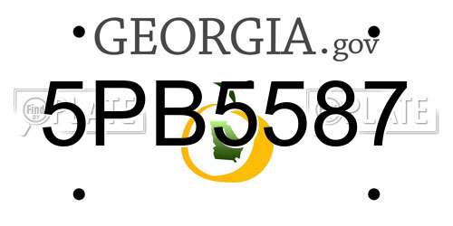 5PB5587 Georgia License Plate