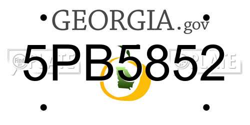 5PB5852 Georgia License Plate