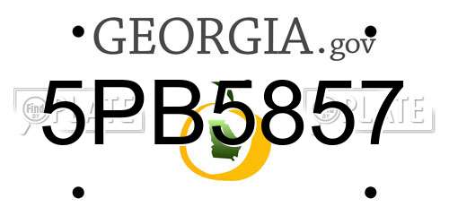 5PB5857 Georgia License Plate