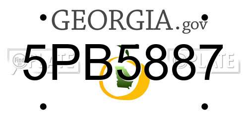 5PB5887 Georgia License Plate