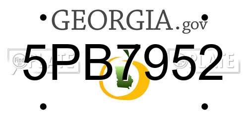 5PB7952 Georgia License Plate