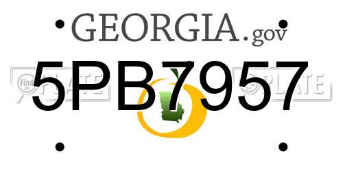 5PB7957 Georgia License Plate