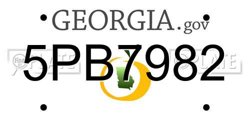 5PB7982 Georgia License Plate