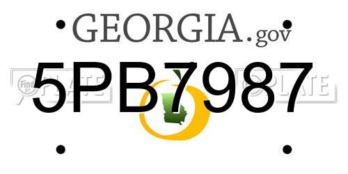 5PB7987 Georgia License Plate