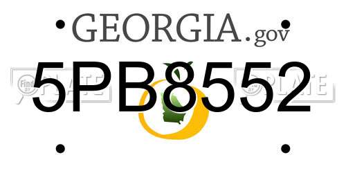 5PB8552 Georgia License Plate