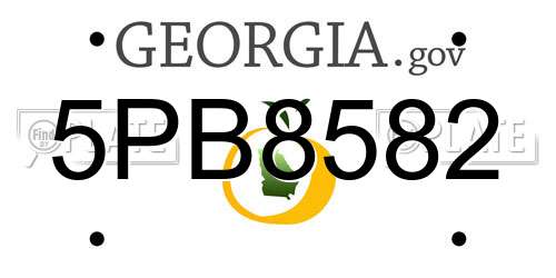 5PB8582 Georgia License Plate