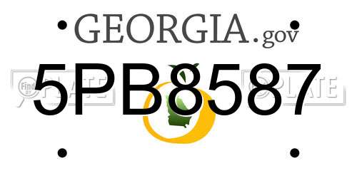 5PB8587 Georgia License Plate