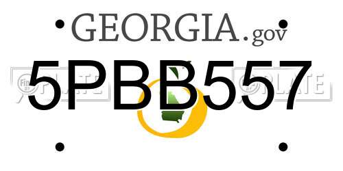 5PBB557 Georgia License Plate