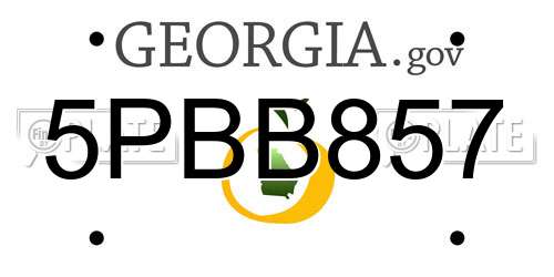 5PBB857 Georgia License Plate
