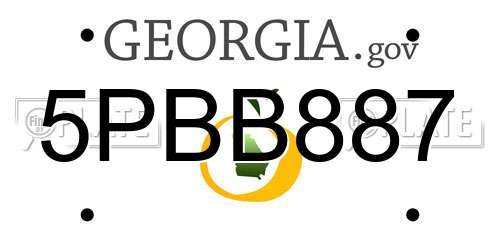 5PBB887 Georgia License Plate